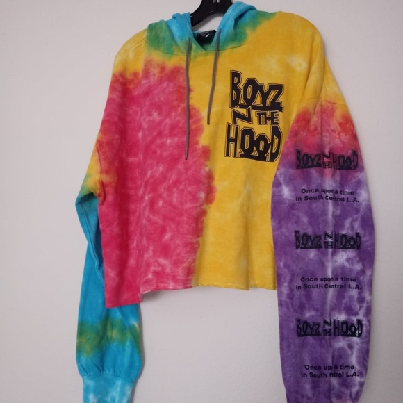 Boyz N The Hood Crop Tie Dye Hoodie Official Merch - Picture 6 of 7